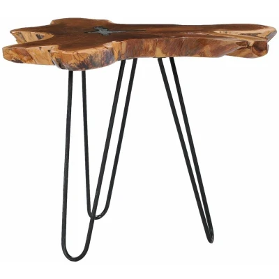 Image of vidaXL Coffee Table 70x45 cm Solid Teak Wood and Polyresin
