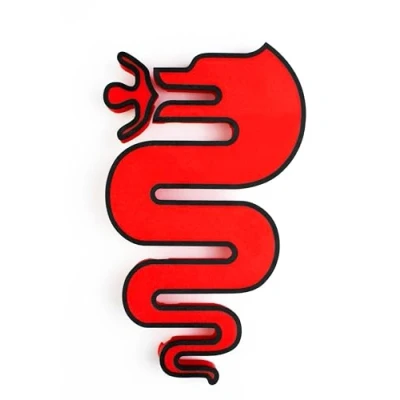 Image of Grille Logo Accessories for Alfa Romeo Giulietta, Snake Design Tuning Giulietta Restyling 2016 (red)