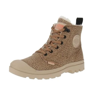 Image of Palladium Women&#039;s Pampa Hi Zip Wool Sneaker Boots, Brown, 4 UK