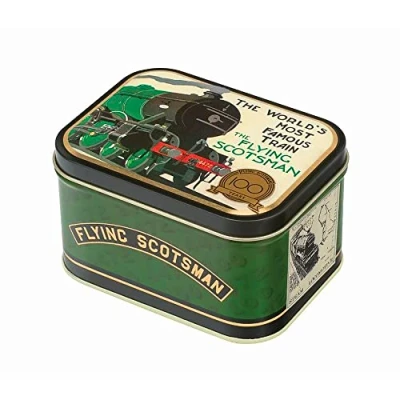Image of Elite Gift Boxes Flying Scotsman Train Small Deep Rectangular Tin 105 x 78 42 mm