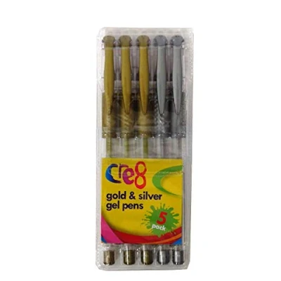 Image of Cre8 Gold and Silver Gel Pens Pack of 5