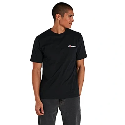 Image of Berghaus Men&#039;s Organic Front &amp; Back Classic Logo T Shirt, Black, L