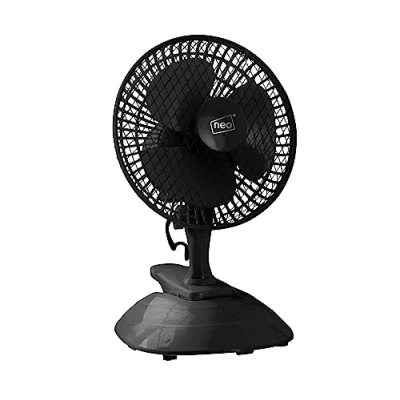 Image of Neo 2 in 1 Mini Clip Base Mount Desk Speed 360 Adjustable Portable Cooling Desktop Bedroom Pram Treadmill Fan (Black)