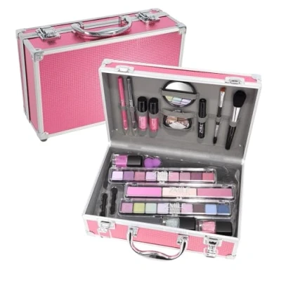 Image of ZMILE Cosmetics Merry Berry Pink Cosmetic Case Vegan with Make Up Set for On the Go, Traveling and as a Gift