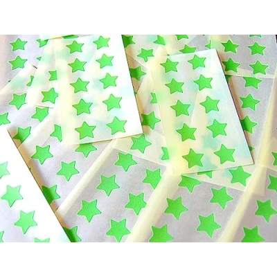 Image of 175 Star Green Stickers Sticky Coloured Self Adhesive Labels for Colour Coding