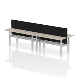 Image of Air B2B 1800x600 Adjustable 4P Bench Desk CP Grey Oak/Silver + Screen