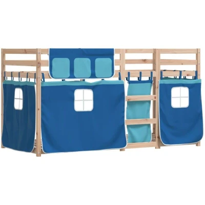 Image of vidaXL Bunk Bed without Mattress Blue 75x190 cm Small Single Solid Wood Pine
