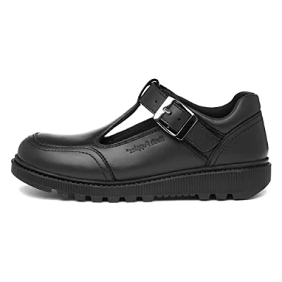 Image of Hush Puppies Girl&#039;s Kerry Non Patent Jnr School Uniform Shoe, Black, 1 UK Medium