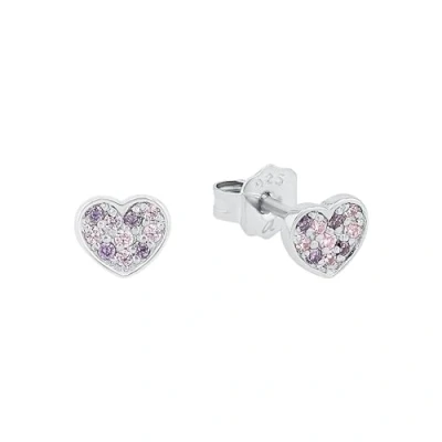 Image of Prinzessin Lillifee gioielli per bambine in argento sterling 925, con zirconi sintetici, viola, cuore, forniti confezione regalo