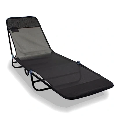 Image of marko Outdoor Sun Lounger Garden Patio Recliner Bed Adjustable Back Foot Rest Chair (Grey)