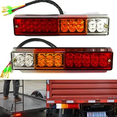 Image of WDragon 2 PACK 20 LED Trailer Tail Rear Light,Turn Signal Reverse Brake Lamp for Truck Lorry Caravan Van Tractor 3W DC12V