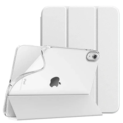 Image of TiMOVO Case for iPad 10th Generation 2022, Slim Stand 10.9 inch, Soft TPU Back Cover, Smart Folio Protective Leather Fit 10 White