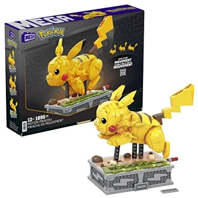 Image of MEGA Pokémon Action Figure, Motion Pikachu Pokemon, Building Toys for Kids and Adults, Collectible Character Model with 1095 Movable Pieces, Toy Ages 12 Up, HGC2