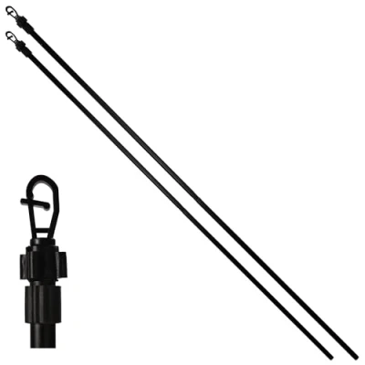 Image of ASAB Adjustable Washing Line Pole 3 Parts Heavy Duty Twist Lock Prop Galvanised Steel Telescopic Clothes 2.4m Extendable Garden Cloths Laundry Support (2 x 2.4m)