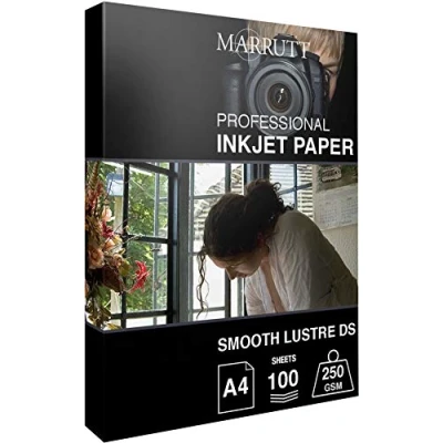 Image of Marrutt 250gsm Smooth Lustre Double Sided Inkjet Photo Paper: A4 100 Sheets