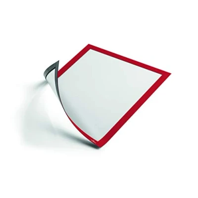 Image of Durable DURAFRAME Self Adhesive Magnetic Frame A4 Format In Red Pack of 1 Frames Document for Professional Internal Signage