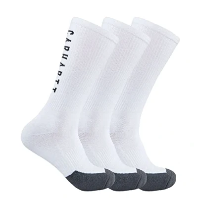 Image of Carhartt Men&#039;s Force Midweight Logo Crew Sock 3 Pack, White, X Large (Pack of 3)