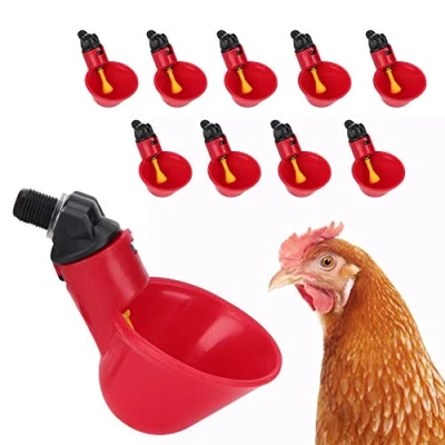 Image of Chicken Water Fountain, 10PCS Poultry Nipples Automatic Drinker Feeder Drinking Dispenser for Ducks Hen Turkeys Geese Quail