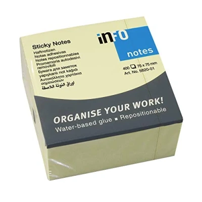 Image of 5 Star Re Move Notes Cube Pad of 320 Sheets 76x76mm Yellow