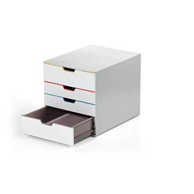 Image of Durable VARICOLOR Mix 4 Drawer Unit Desktop Set with Colour Coded Draws Perfect for Storing Documents and Paper Work