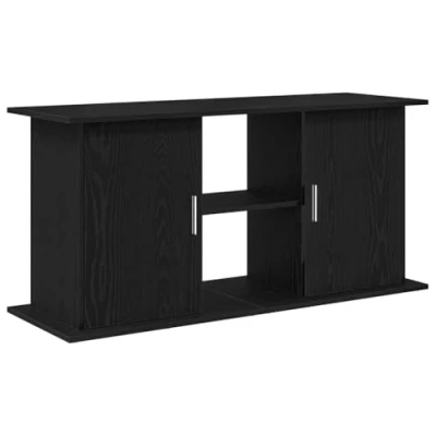 Image of vidaXL Aquarium Stand/Black Oak Fish Tank Cabinet Engineered Wood Storage 121x41x58 cm