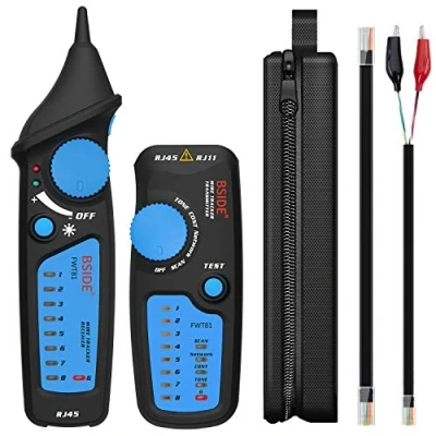 Image of Bside FWT81 Wire Tracker RJ45 RJ11 Telephone Network Line Tester LAN TV Electric Finder Cable Collation Continuity Checker with Flashlight