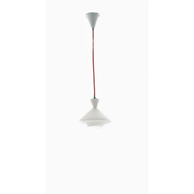 Image of Sugar Glass Ceiling Dome Pendant, Opal, Red, E27
