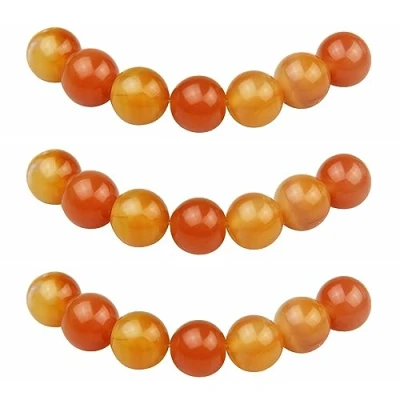 Image of MJDCB Natural Round Stone Beads 10mm Carnelian Loose Gemstone for Jewelry Making Bracelet Necklace 35pcs