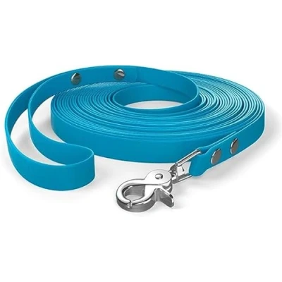 Image of 10m drag leash, dog hand loop, cyan blue, very sturdy, dirt and water repellent