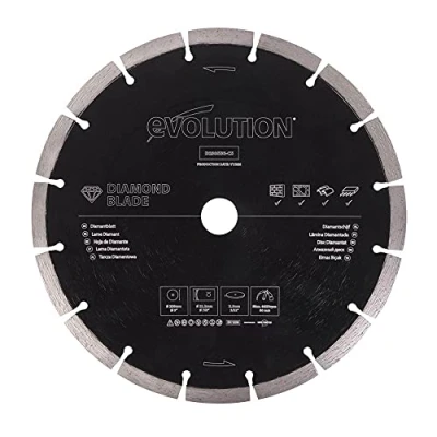Image of Evolution Power Tools D230SEG CS 230 mm Diamond Blade For Disc Cutters Segmented Edge Cutting Masonry, Such as Brick, Reinforced Concrete and Stone
