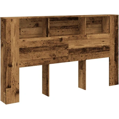 Image of vidaXL Headboard Cabinet Old Wood 180x18.5x102.5 cm Engineered