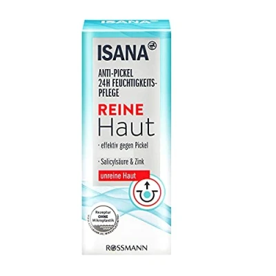 Image of Isana Pure Skin Anti Pimple 24 Hour Moisturiser 2 x 50 ml Pack of