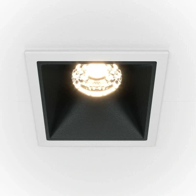 Image of Maytoni Alfa LED Square Dimmable Recessed Downlight White, Black, 500lm, 4000K