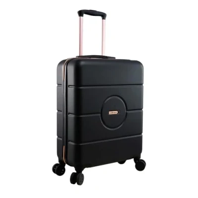 Image of Cabin Max Anode Suitcase 55x40x20cm Luggage, Built in Lock, Lightweight, Hard Shell, Suitable for Ryanair, Easyjet, Jet 2 (Black/Rose, Ryanair Bags 55 x 40 20)