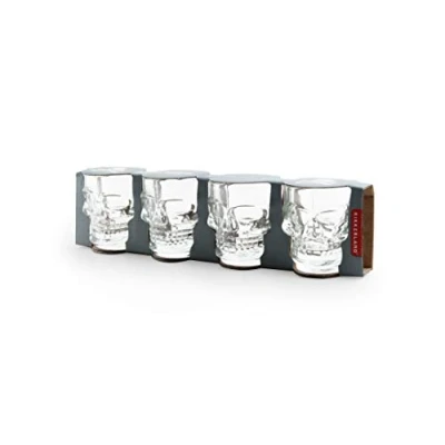 Image of KIKKERLAND Skull Shot Glass, 4 Count (Pack of 1)
