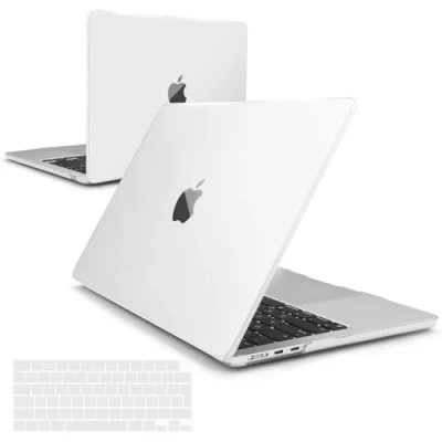 Image of INESEON Case Compatible with 2022 2024 MacBook Air 13.6 inch M3 A3113 M2 A2681, Plastic Slim Hard Shell Cover + Keyboard for 13.6, Clear