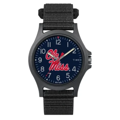 Image of Timex Men&#039;s Collegiate Pride 40mm Watch Ole Miss Rebels with Black FastWrap Strap