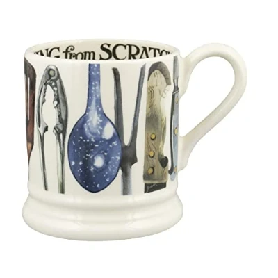 Image of Emma Bridgewater Cooking Utensils 1/2 Pint Mug, 300ml, Ceramic, Cream, Reusable, Dishwasher Safe
