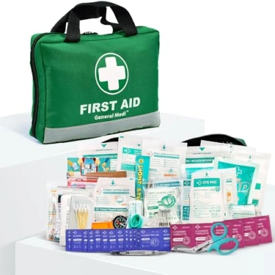 Image of General Medi 210 Piece First Aid kit Emergency Reflective Design Includes Ice(Cold) Pack, Moleskin Pad and Blanket for Travel, Home, Office, Car, Workplace &amp; Outdoor