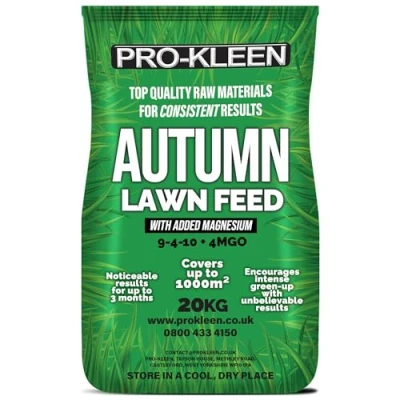 Image of Pro Kleen Autumn Lawn Feed Fertiliser 20kg Encourages Grass Green up &amp; Prevents Disease Covers to 1000m2 Lasts 3 Months