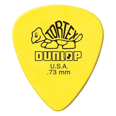 Image of Dunlop 418R Tortex Guitar Picks (pack of 72) Yellow 0.73mm