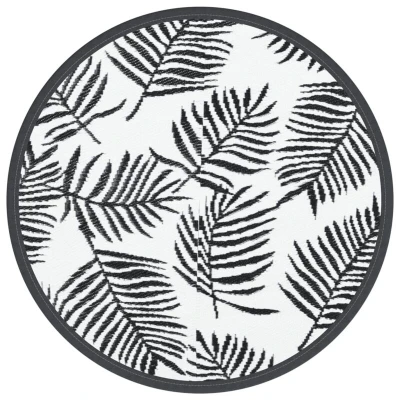 Image of vidaXL Outdoor Carpet ARAKIL White and Black Ø120 cm PP