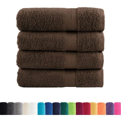 Image of vidaXL Premium Bath Towels SOLUND 4pcs Brown 100x150cm 600gsm