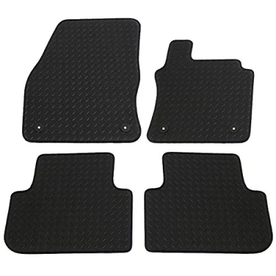 Image of JVL 3778R Fully Tailored Rubber Car Mat, Set of 4, Black