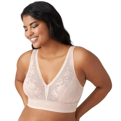 Image of Wacoal Women&#039;s Plus Size Net Effect Bralette, Rose dust