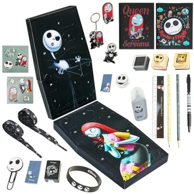 Image of Disney The Nightmare Before Christmas Advent Calendar 2024 Women Teens, Countdown with Stationery (Black)
