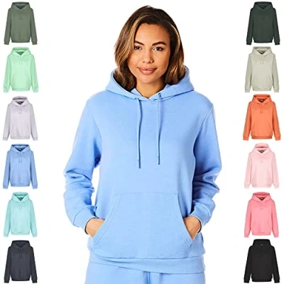 Image of Light &amp; Shade Women&#039;s and Ladies Soft Touch Hoody Loungewear Hoodie Hooded Sweatshirt Top, Purple, XL UK
