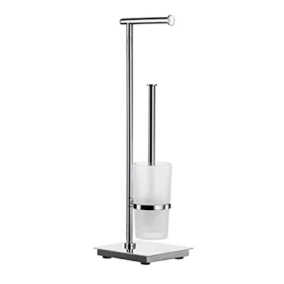 Image of Smedbo &quot;Outline Lite&quot; Toilet Roll Holder/Toilet Brush, Polished Stainless Steel, 17.5 x 60 cm