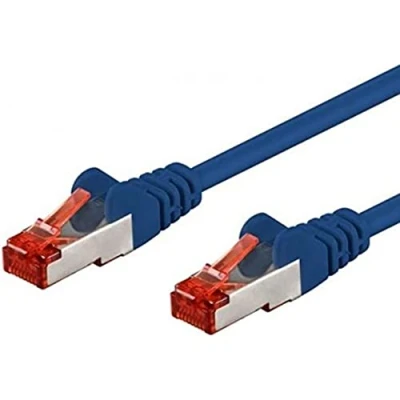 Image of Intellinet Network Patch Cable, Cat6, 0.5m, Blue, Copper, S/FTP, LSOH / LSZH, PVC, RJ45, Gold Plated Contacts, Snagless, Booted, Polybag