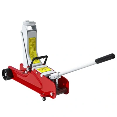 Image of HOMCOM Hydraulic Low Profile Jack, Heavy Duty Steel Racing Car Jack Kit, Floor with 2.5 Ton Capacity, 8 38cm Lifting Range, Red